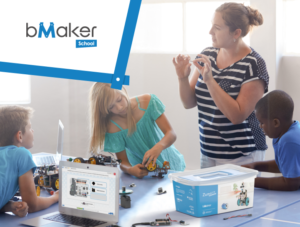 niños aprendiendo robótica con bMaker School